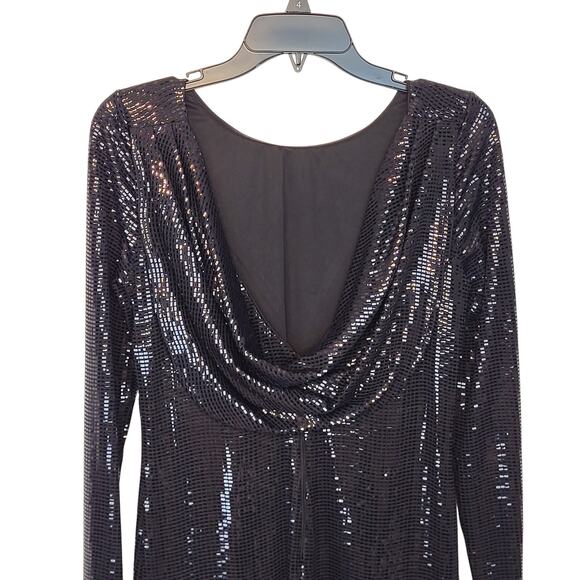 Calvin Klein Little Black Sequined Mini Cocktail Party Dress Low Back Siz 12 NWT - Picture 6 of 12